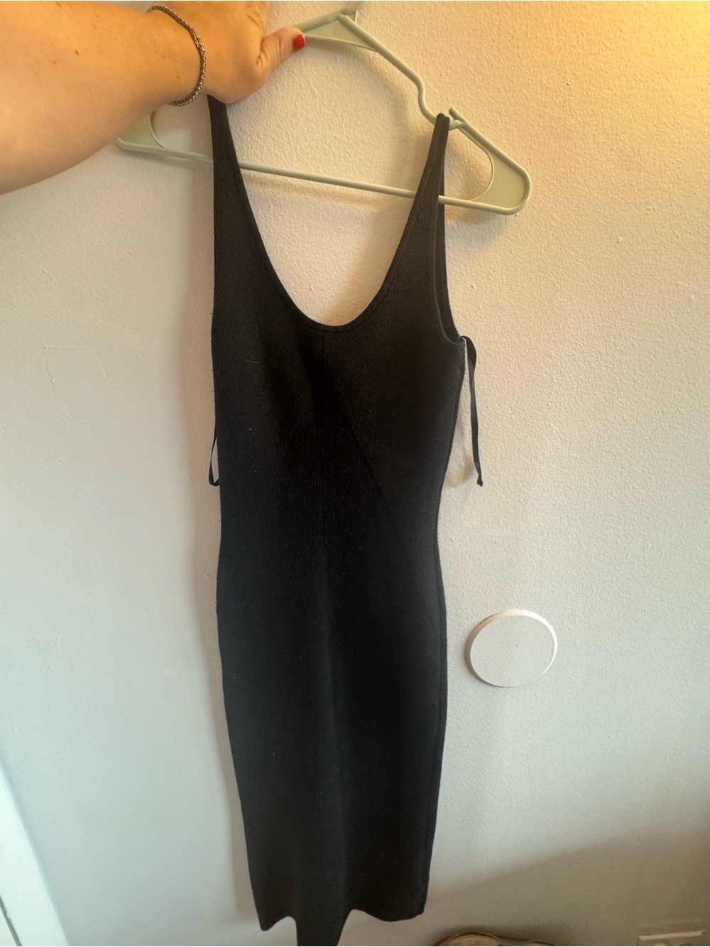 Abercrombie ribbed knit black midi dress size M